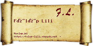 Fülöp Lili névjegykártya