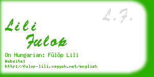lili fulop business card