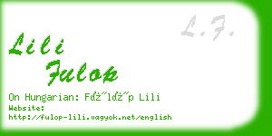 lili fulop business card